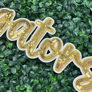 刺繍サッカー服用アイアンオンパッチ2025新デザインカスタムスポーツグリッターゲータースパンコール - Product Image 3