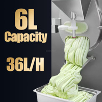 Machine à glace dure et gelato commerciale 36L/H, refroidie par air, de comptoir, pour la fabrication de glaces italiennes en vrac