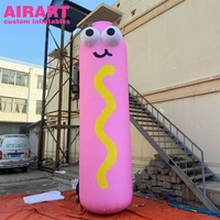 Nouvelle Colonne Gonflable Géante Personnage Baguette Rose Personnalisée avec Yeux Mignons, Pilier Gonflable Géant pour Promotion de Festival Alimentaire