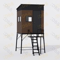 Abri de chasse préfabriqué de luxe avec vue à 360°, abri camouflage professionnel en structure acier, maison de tir résistante aux intempéries pour chasseur