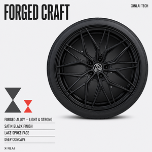 Jantes en alliage forgées satinées XINLAI de qualité supérieure, 19, 20, 21 pouces, 5x112, noires, multibranches, à déport profond, pour voitures Audi S4 Performance - Product Image 2