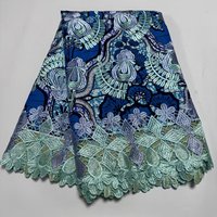 Kain Brokat Tenun Benang Sisir Motif Batik Ankara Desain Baru Custom, Motif Bunga Afrika, Kain Katun Stok 6 Yard