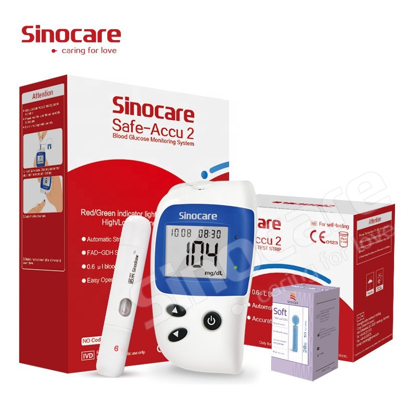Европейским сертификатом соответствия, Sinocare безопасный Accu 2 портативный измеритель уровня глюкозы в крови при сахарном диабете определения количества сахара в крови полоски для определения уровня проверки, прибор для контроля уровня сахара в крови с