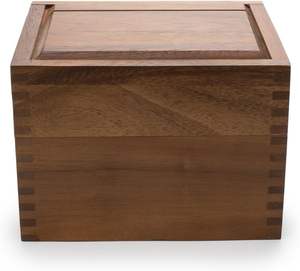 Usine Personnalisé En Bois <span class=keywords><strong>Livre</strong></span> De <span class=keywords><strong>Cuisine</strong></span> Cadeaux Recette Organisateur Boîte En Bois Massif Recettes Carte Stockage Présentoir Boîte avec Séparateurs - Product Image 2