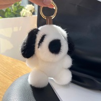 Porte-clés pendentif en peluche petit chien blanc, adorable figurine en peluche, pendentif de sac à dos, exquis porte-clés en peluche animaux de dessin animé, cadeau