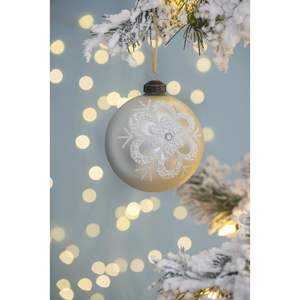 Adorno Navideño de Cristal Pintado a Mano de 30 cm, Decoración Clásica Colgante para Árbol, Fiesta Navideña - Product Image 3