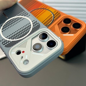 Funda Magnética para Teléfono con Textura de Fibra de Carbono para iPhone 17 13 14 15 16 Pro Max, con Botón Táctil para Cámara, Resistente a Impactos, Venta al Por Mayor - Product Image 5