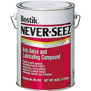 zt119 Bostik NS-168 NEVER.SEEZ Anti Seize Lubricating Adhesive Compound Regular Grade 8 LB. <b>Flat</b> Top Can for Transportation Use - Product Image 3