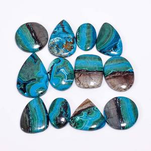 Venta al por mayor de alta calidad azul natural malaquita piedras preciosas cabujones tamaños personalizables diseñador fabricación de joyas suministro a granel - Product Image 4