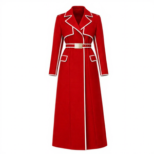 Delta |   Sigma |   Abrigo de Lana de Alta Calidad para Mujer, Estilo Trench con Cinturón, Maxi Abrigo de Lana Varsity, para Miembros de la Hermandad Theta DST - Product Image 1