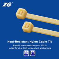 Attache-câble autobloquante en nylon 66 résistant à la chaleur KSS 2,5*100 mm (3,9 pouces) CV-100N46 Jaune clair Utilisation industrielle Indice de résistance au feu 94V-2