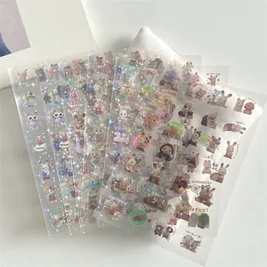Ensemble de 8/10 autocollants aléatoires <span class=keywords><strong>Kawaii</strong></span> avec paillettes pour coque de téléphone, journal, bricolage, autocollants Y2K, décoration, cadeau d'<span class=keywords><strong>anniversaire</strong></span> pour fille - Product Image 2