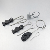 Pince de fixation pour câble aérien en plastique / Pince de fixation pour câble de descente / Pince FTTH en acier galvanisé de type arc réglable, résistante aux UV, noire, pour poteau mural
