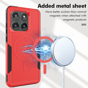Étui de téléphone portable magnétique deux-en-un pour Moto Edge 60 Pro 5G, coque rigide mate en TPU et PC de couleur unie - Product Image 6