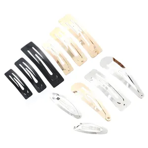 Golden Silver Black Color Blank Hair Clips Metal Snap for Hair Accessories Findings