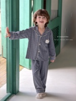 Pyjamas pour enfants 100% coton personnalisés, imprimé animal mignon, unisexe, manches longues, ensemble de vêtements de nuit à boutons, garçons filles, pyjamas respirants OEM