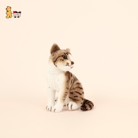 Unisex Kinder Haustier Geburtstagsgeschenk Cartoon Niedliches PP Baumwolle Plüsch Katzenspielzeug Realistisches Weiches Tabby