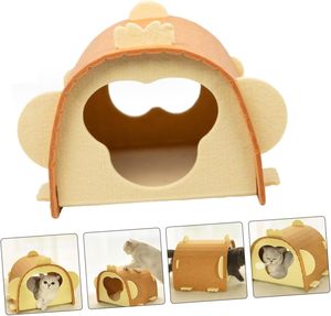 Cueva para Gatos Moderna y Sostenible, Absorbente de Sonido, de Fieltro, Plegable, Cerrada, con Diseño Impreso y Túnel de Juego Interior Acogedor - Product Image 1