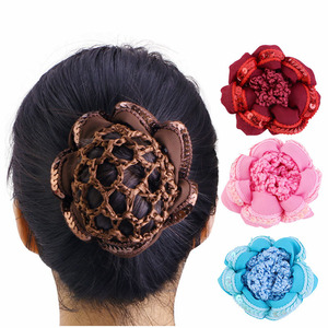 HZO-22034 Filet à cheveux scintillant <span class=keywords><strong>fait</strong></span> <span class=keywords><strong>main</strong></span> pour femme, style danseuse de ballet, avec fleur - Product Image 1