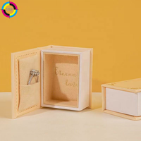Boîte à bijoux magnétique en forme de livre, haut de gamme, avec estampage à chaud en feuille d'or, papier spécial, logo personnalisé, emballage de luxe pour bague, pendentif, cadeau