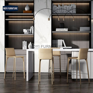 MOYI <span class=keywords><strong>Bar</strong></span> Restaurant Design Tabourets <span class=keywords><strong>de</strong></span> <span class=keywords><strong>bar</strong></span> avec cadre en acier et revêtement en cuir - Product Image 6