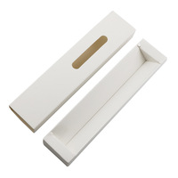 Boîte d'emballage en papier noir avec fenêtre, sac pliable imprimé sérigraphié pour stylos et crayons
