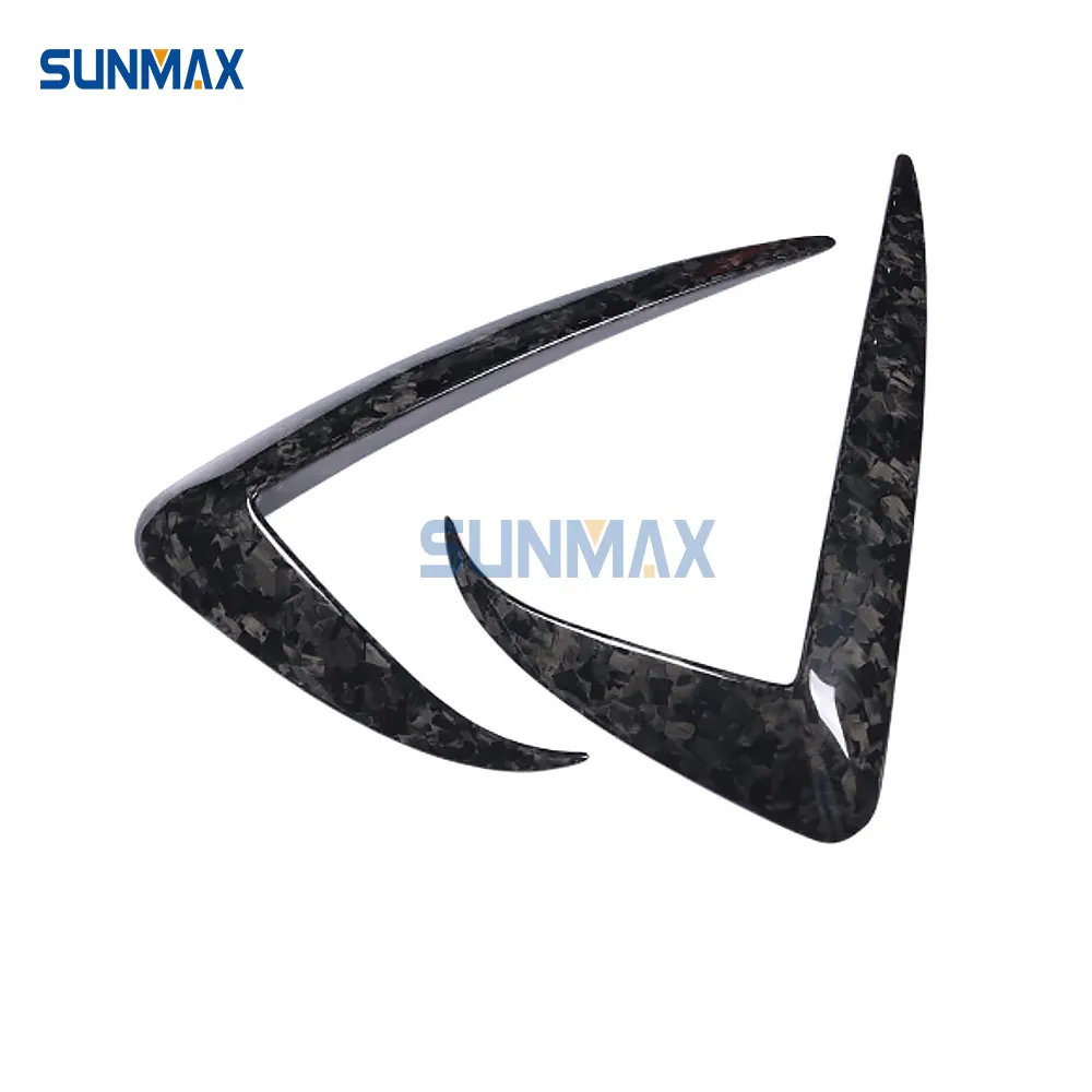 Sunmax parlak dövme karbon Fiber ön sis lambası göz kapağı kaş ayar kapağı araba aksesuarları Tesla modeli 3 2017-2022 için