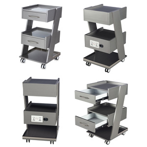 Mobile Dental <b>Side</b> Cabinet Metal Top Two <b>Drawer</b> Hospital Cabinet For Dental Clinic Use - Product Image 3
