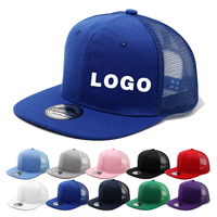Gorras de Béisbol Baratas de Ala Plana, Transpirables, con Protección Solar, de Malla, Blancas Lisas, Gorras de Camionero Publicitarias, con Logotipo Personalizado, Estilo Hip Hop, para Pesca