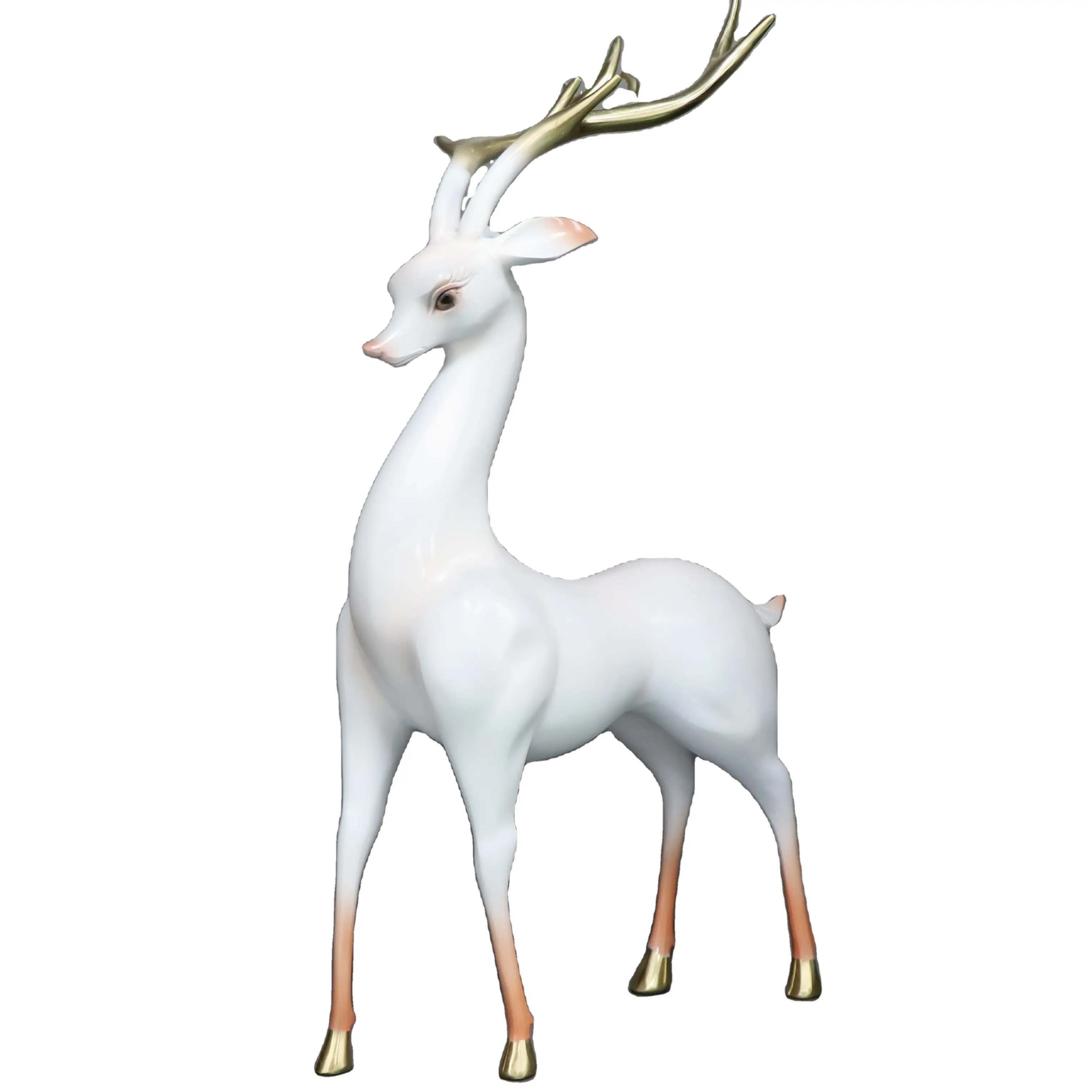 現代的なベストセラーの家の屋内動物の金属白い鹿の装飾的な芸術品と工芸品