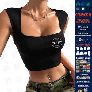 Chaud couleur unie basique pull en <span class=keywords><strong>tricot</strong></span> <span class=keywords><strong>gilet</strong></span> sans manches large bandoulière col carré fil personnalisé <span class=keywords><strong>tricot</strong></span> culture Sexy <span class=keywords><strong>gilet</strong></span> - Product Image 1