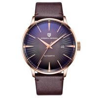 Montre-bracelet mécanique automatique pour homme, personnalisable, en gros et au détail, en cuir, étanche, avec calendrier et multifonction