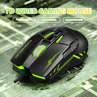 Souris filaire USB SHIPADOO G7 7D pour ordinateur portable de gaming Esports, rétroéclairée LED, capteur optique programmable, robuste, pour droitier