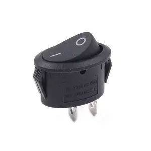 Mini Oval Rocker Switch 2 Position 2 Pins Black ON-OFF 10A 125V 6A 250VAC For Kettle Button Switch