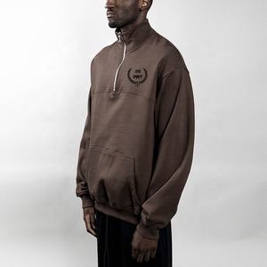 Sweat-shirt à fermeture éclair de haute qualité pour hommes 1/4 avec col haut pour l'impression numérique d'hiver - Product Image 3