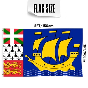Banderas de Pierre y Miquelón de 3x5 pies al por mayor, poliéster 100D, personalizar todas las naciones, envío rápido, proveedor fiable, entrega rápida - Product Image 2