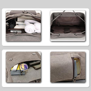 Custom Men's Style Trend Custom Logo 15.6 Inch Laptop <b>Backpack</b> <b>Vegan</b> Vintage <b>Leather</b> Canvas Waterproof Anti-theft School B - Product Image 5