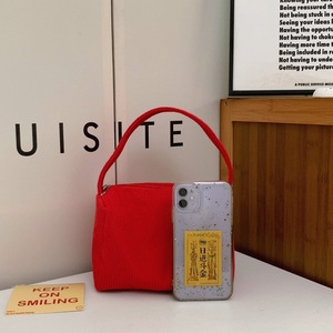 Bolsos de Mano Pequeños de Pana Personalizados al por Mayor para Mujer, Lindos Bolsos de Tela con Cremallera y Correa para el Hombro - Product Image 4