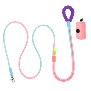 Eco-friendly Solid Colorful Pet P-Leash <strong>with</strong> Nylon Scarf and Poop Bag Holder-<strong>Dog</strong> <strong>Lead</strong> - Product Image 1