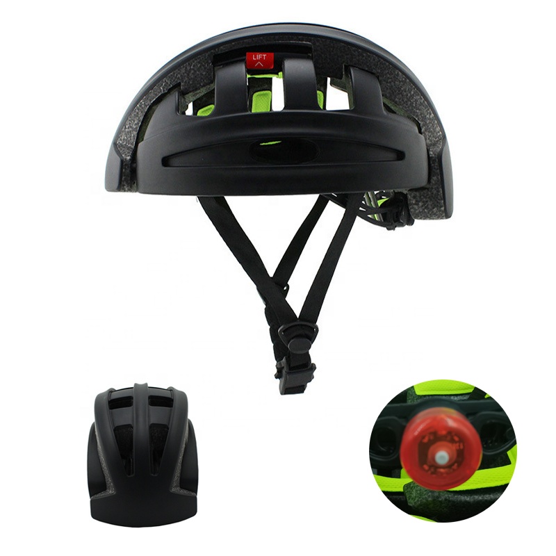 YTGEE складной велосипедный шлем для взрослых, велосипедный шлем для горного велосипеда для мужчин и женщин, защитная защита со светодиодной вспышкой
