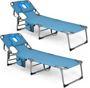 Chaise longue d'extérieur pliable et inclinable, portable et réglable, pour pelouse, piscine, patio, jardin, cour, plage, chaise <span class=keywords><strong>de</strong></span> <span class=keywords><strong>bronzage</strong></span> - Product Image 1