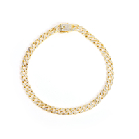 Set Perhiasan Kalung dan Gelang Rantai Cuban Hip Hop 12mm, Lapis Emas, Bertabur Batu Rhinestone Baguette, untuk Pria dan Wanita
