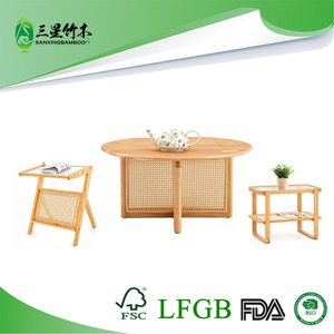 Nordic-style rattan coffee <b>table</b>, suitable for <b>small</b> living rooms and <b>small</b> apartments, simple round coffee <b>table</b>, solid wood - Product Image 5