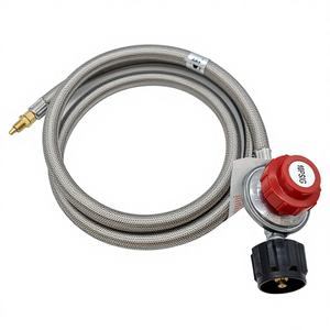 Régulateur de <span class=keywords><strong>gaz</strong></span> LP 10 PSI avec tuyau tressé en acier inoxydable de 5 pieds et buse en laiton - Corps en alliage de zinc pour appareils à <span class=keywords><strong>gaz</strong></span> - Product Image 4