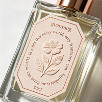 Étiquette de parfum imperméable, autocollant nacré mat pour bouteille, décalcomanie octogonale en feuille d'or rose, cadre photo, bougie 30ml