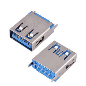 Connecteur <span class=keywords><strong>femelle</strong></span> FOXECO <span class=keywords><strong>Micro</strong></span> <span class=keywords><strong>USB</strong></span> 3.0 AF à broches droites sans sertissage, broches courtes à <span class=keywords><strong>souder</strong></span>, contact en cuivre - Product Image 1