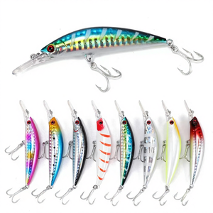 TOPIND Esche Artificiali Luminose Subacquee Bioniche 15 Colori 7cm 16g con Ami per Pesca in Mare - Product Image 1