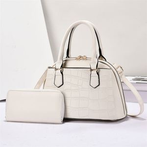 Women's Gift 2PCS Handbag Purse Set High Quality PU Leather Tote Bags With Shoulder Strap - Product Image 6