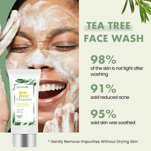 Ensemble de soins du <span class=keywords><strong>visage</strong></span> à l'huile d'arbre à thé anti-acné en marque propre, crème nettoyante pour le <span class=keywords><strong>visage</strong></span>, sérum, gel de traitement de l'acné, ensemble de soins de la <span class=keywords><strong>peau</strong></span> - Product Image 2