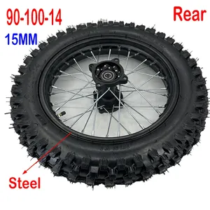 <span class=keywords><strong>Roue</strong></span> avant ou arrière 90/100-<span class=keywords><strong>14</strong></span> <span class=keywords><strong>Dirt</strong></span> Tire With1.85-<span class=keywords><strong>14</strong></span> Inch Steel Circle Jantes pour <span class=keywords><strong>Dirt</strong></span> Pit <span class=keywords><strong>Bike</strong></span> Moto <span class=keywords><strong>14</strong></span> "Wheels - Product Image 2